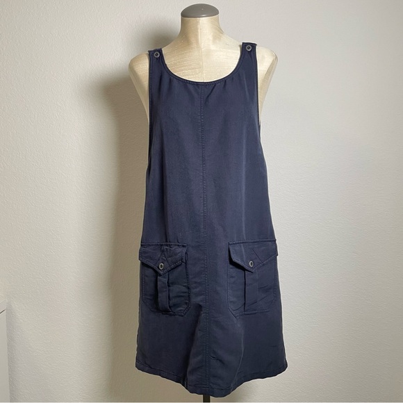 Authentic & Original Directives Overall Sleeveless Dress Navy Lyocell Y2K Medium - Picture 2 of 14